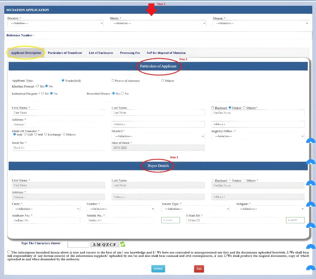 Guide to Banglarbhumi Mutation Process and Tracking Status.