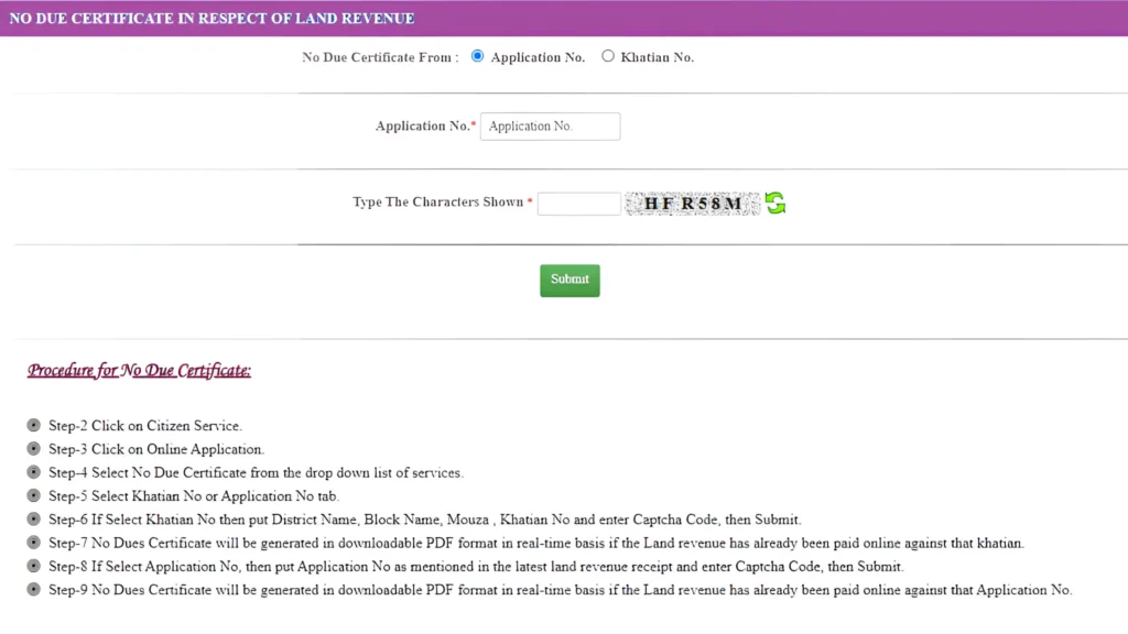 Banglarbhumi: No Due Certificate Online Application Guide