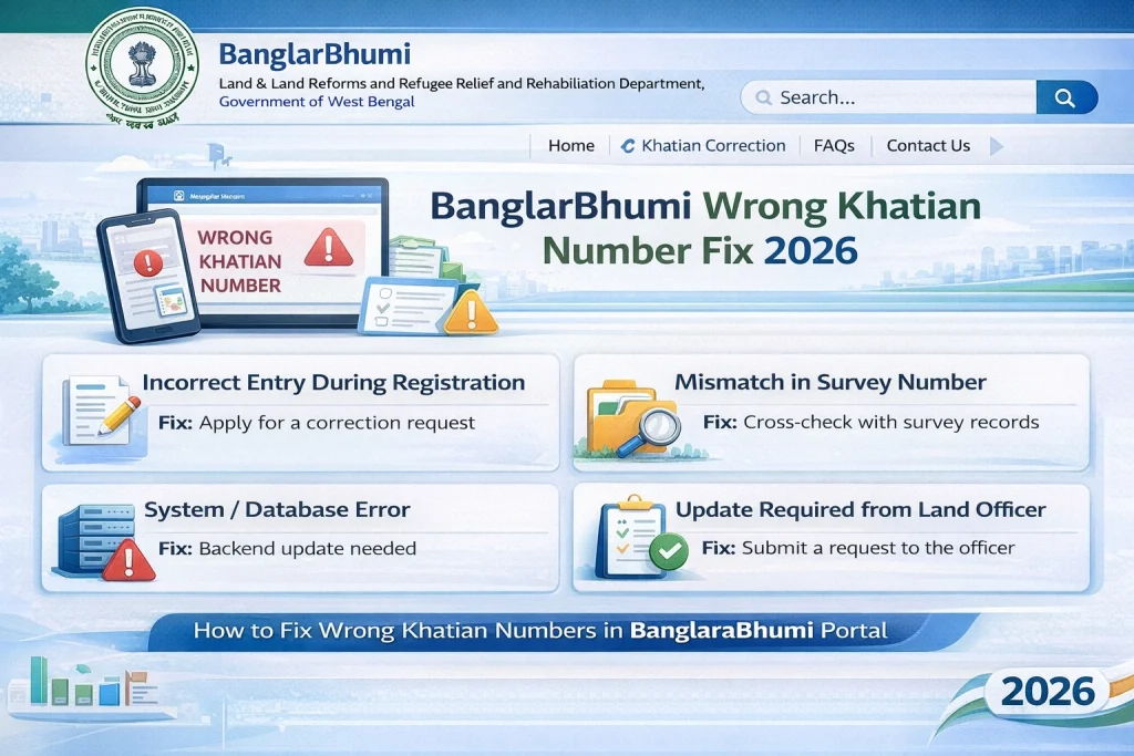 BanglarBhumi Wrong Khatian Number Fix 2026