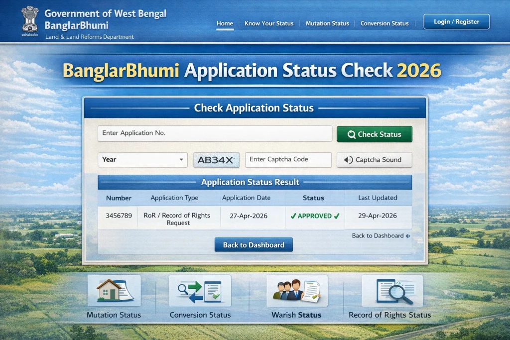BanglarBhumi Application Status Check 2026