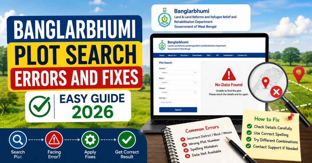 Banglarbhumi Plot Search Errors and Fixes (Easy Guide 2026)